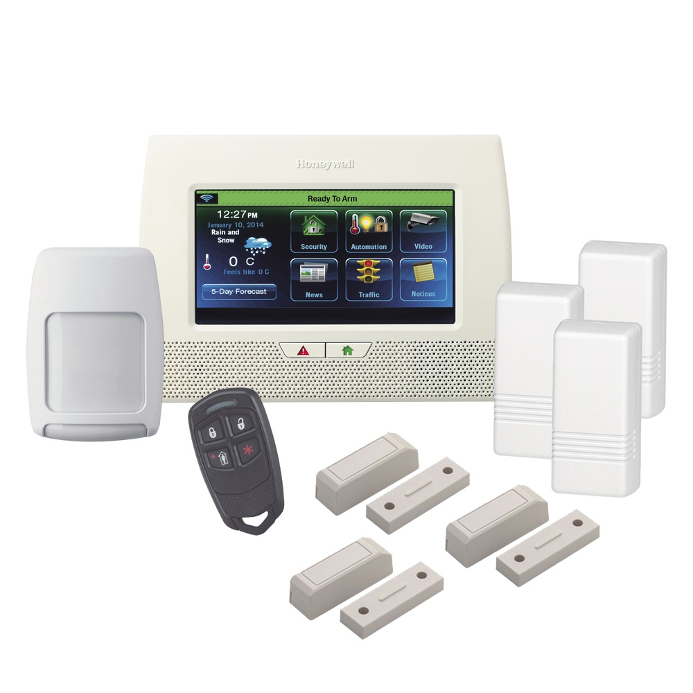 Honeywell Kit de Alarma L7000LAK, Inalámbrico - incluye Panel Touch 7"/Contactos Magnéticos/Sensor de Movimiento/Control Remoto