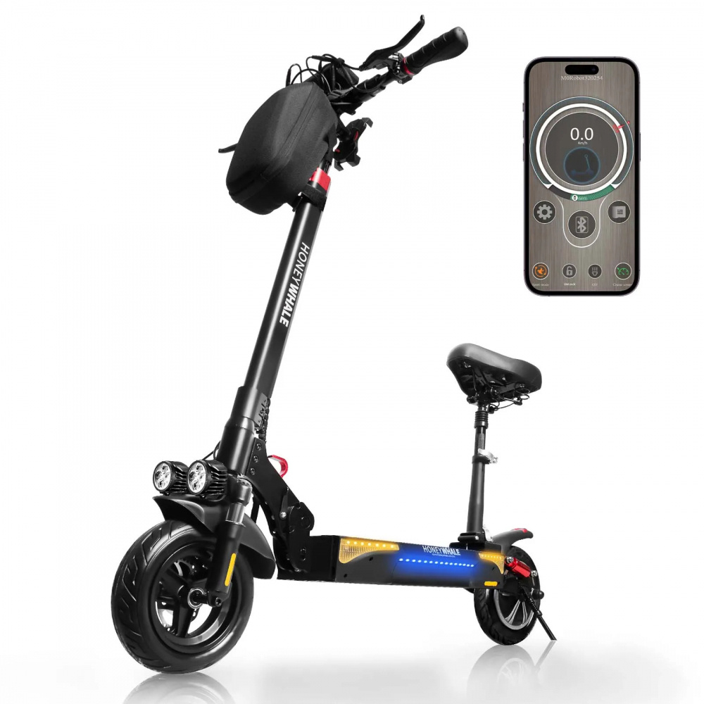 Honey Whale Scooter T4 B, hasta 55km/h, 1000W, máx. 120kg, Negro