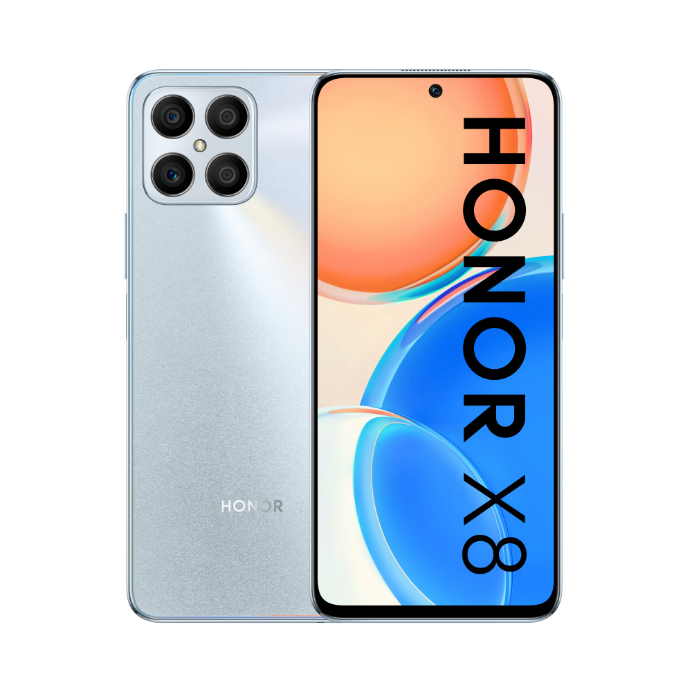 Honor X8 6.7" Dual Sim, 128GB, 6GB RAM, Plata