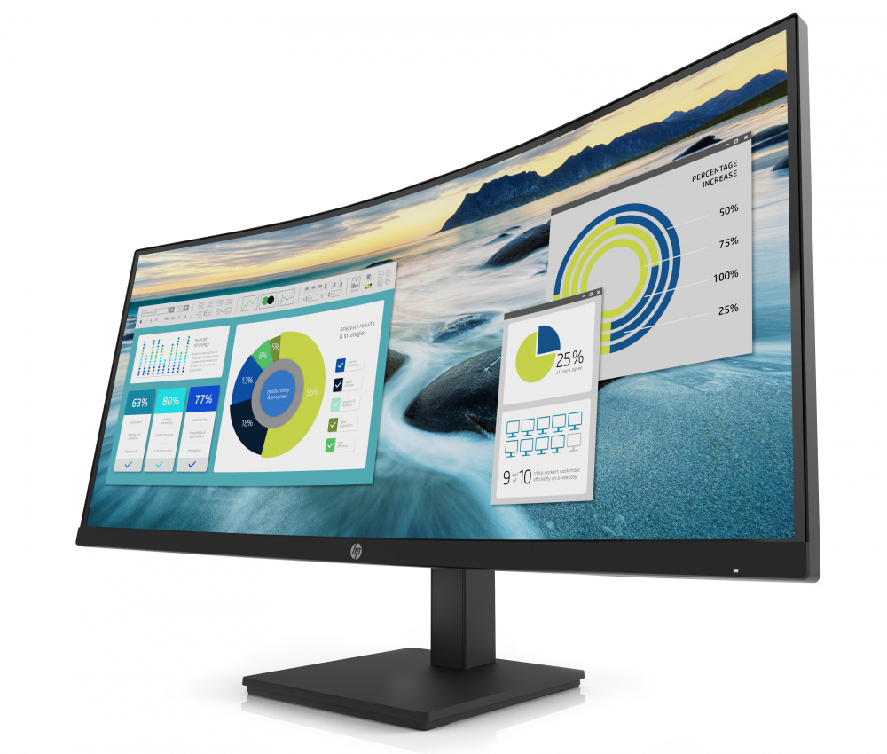 Monitor Curvo HP P34HC G4 LED 34", Quad HD, Ultra Wide, 100Hz, HDMI, Bocinas Integradas, Negro — Incluye 3 Años de Garantía en Sitio