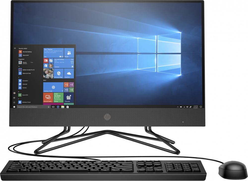 HP 200 G4 All-in-One 21.5", Intel Core i3-10110U 2.10GHz, 8GB, 1TB, Windows 10 Home 64-bit, Negro ― Incluye Multifuncional 2374