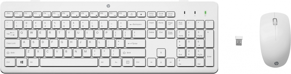 Kit de Teclado y Mouse HP 230, Inalámbrico, Blanco (Español)