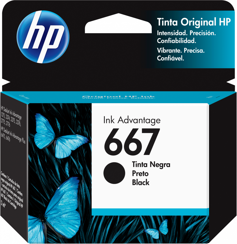 Cartucho HP 667 Negro Original, 120 Páginas