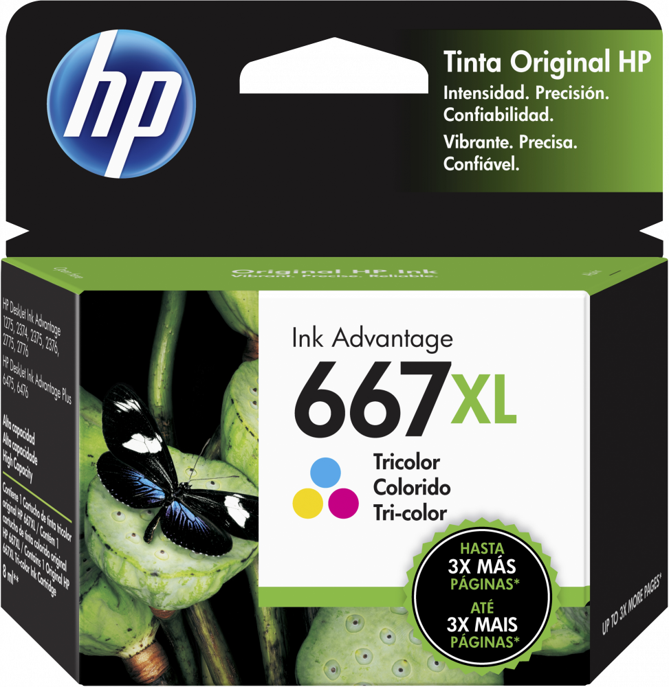 Cartucho HP 667XL Tricolor Original, 330 Páginas
