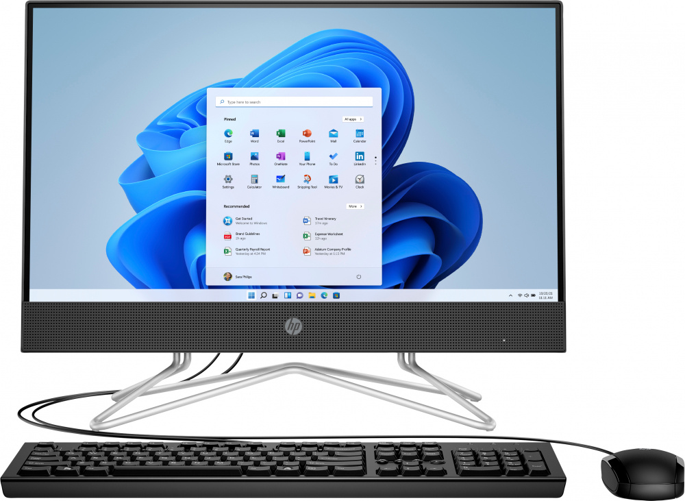 HP 200 G4 All-in-One 21.5", Intel Core i5-10210U, 8GB, 256GB SSD, Windows 11 Pro