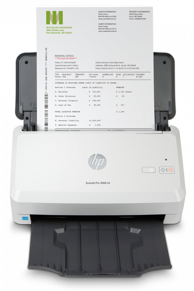 Scanner HP Scanjet Pro 3000 s4, 600 x 600DPI, Escáner Color, Escaneado Dúplex, USB, Negro/Blanco