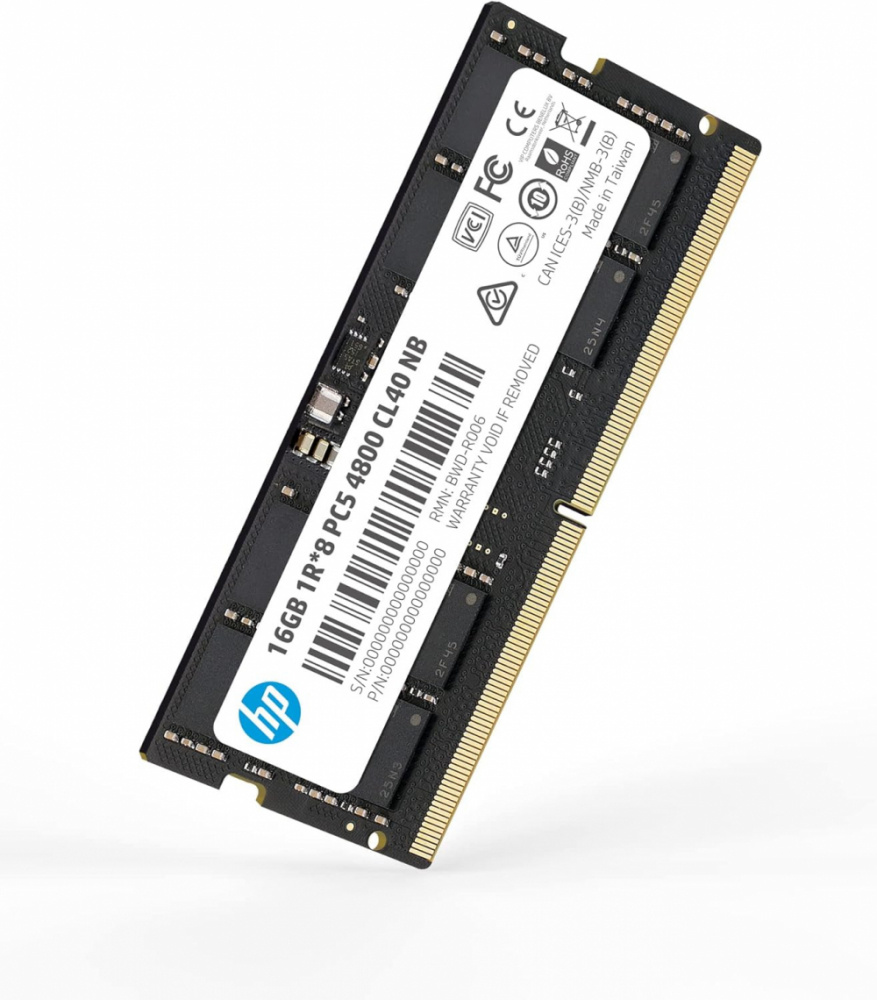 Memoria RAM para Laptop HP 6H310AA DDR5, 4800MHz, 16GB, Non-ECC, CL40, 262-pin SO-DIMM