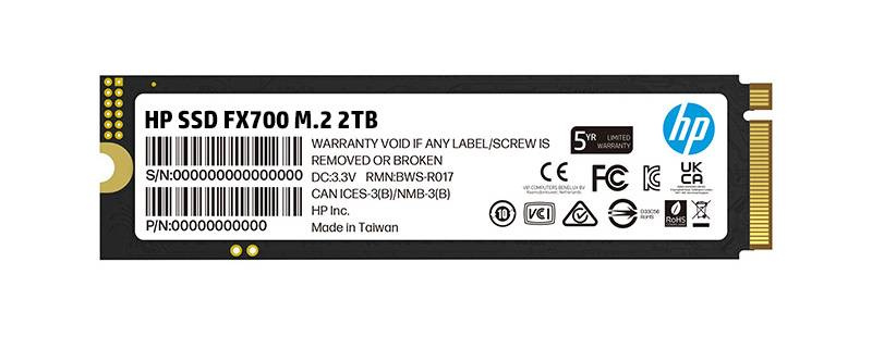 SSD HP FX700 NVMe, 2TB, M.2, 3100 MB/s Escritura, 6300 MB/s Lectura, PCI Express 4.0 