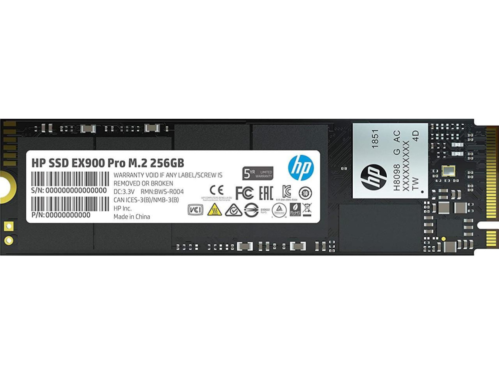 SSD HP EX900 Pro NVMe, 256GB, M.2, 1300 MB/s Escritura, 2100 MB/s Lectura, PCI Express 3.0