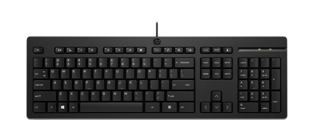 Teclado HP 125, Alámbrico, USB, Negro, Inglés