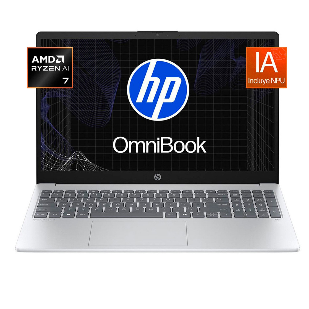 Laptop HP OmniBook 5 NGAI 16-ag1070wm, 16" 1920x1200 WUXGA, AMD Ryzen AI 7 350, 16GB, 512GB SSD, Windows 11 Home, Inglés
