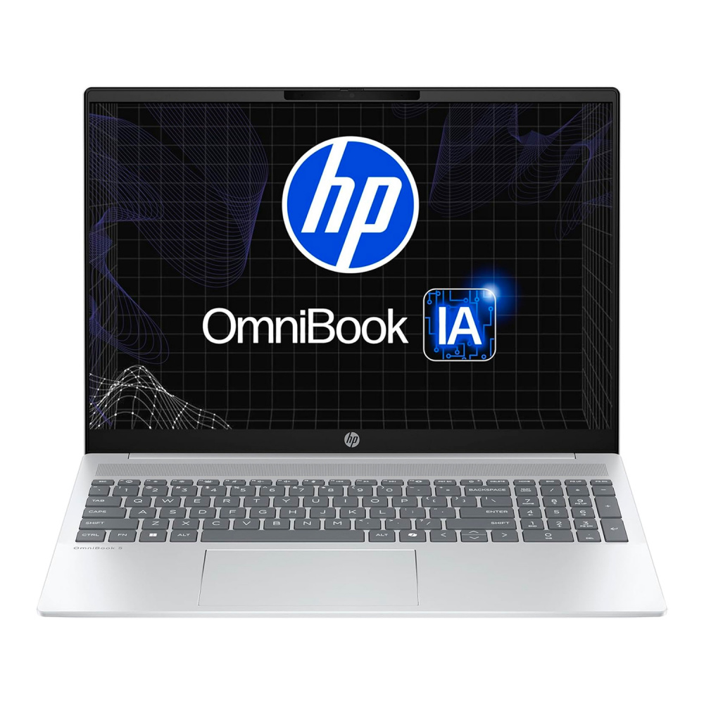 Laptop HP OmniBook 5 AI, 16" 1920x1200 Táctil, Intel Core Ultra 7 255U, 16GB, 1TB SSD, Windows 11 Home, Inglés