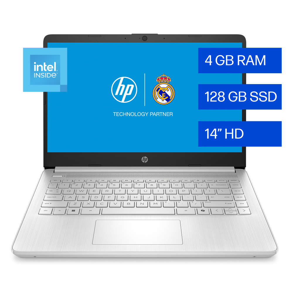 Laptop HP 14-dq6000la, 14" 1366x768 HD, Intel N150, 4GB, 128GB SSD, Windows 11 Home, Español