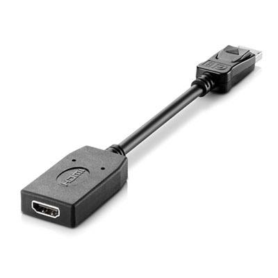 HP Cable DisplayPort Macho - HDMI Hembra, 20cm, Negro