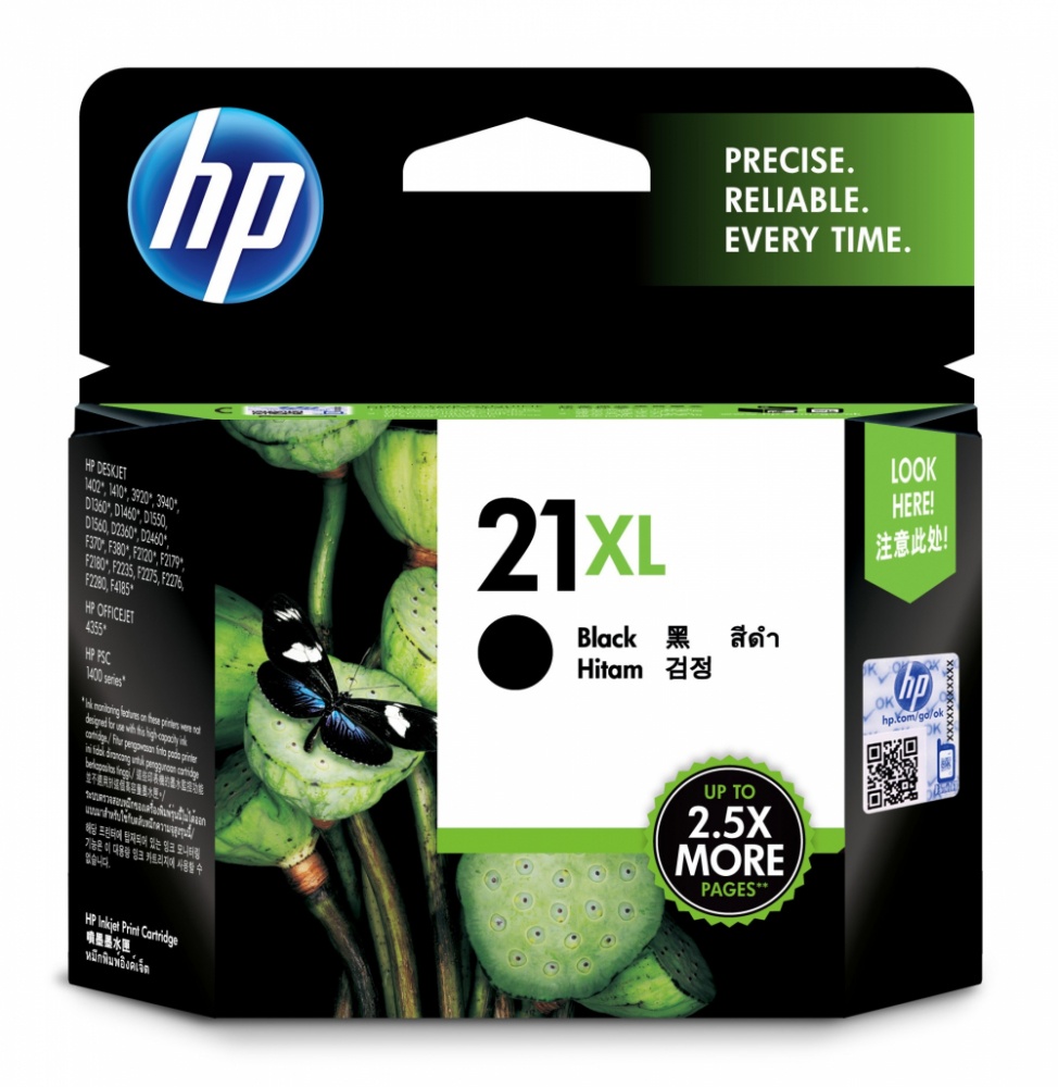 Cartucho HP 21XL Negro Original, 475 Páginas