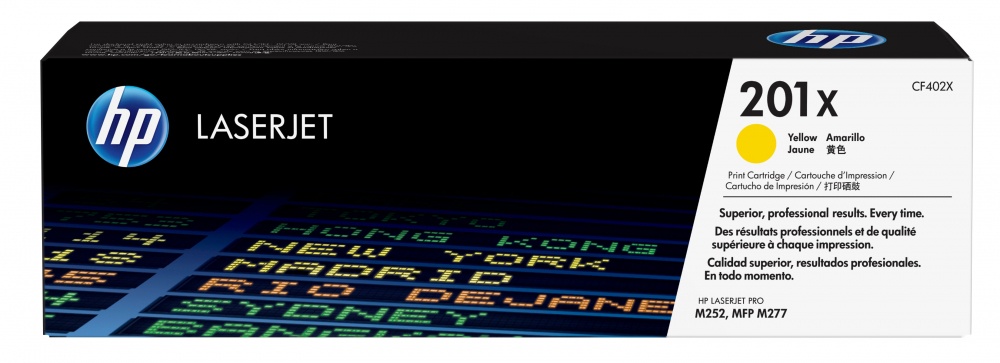 Tóner HP 201X Alto Rendimiento Amarillo, 2.300 Páginas 