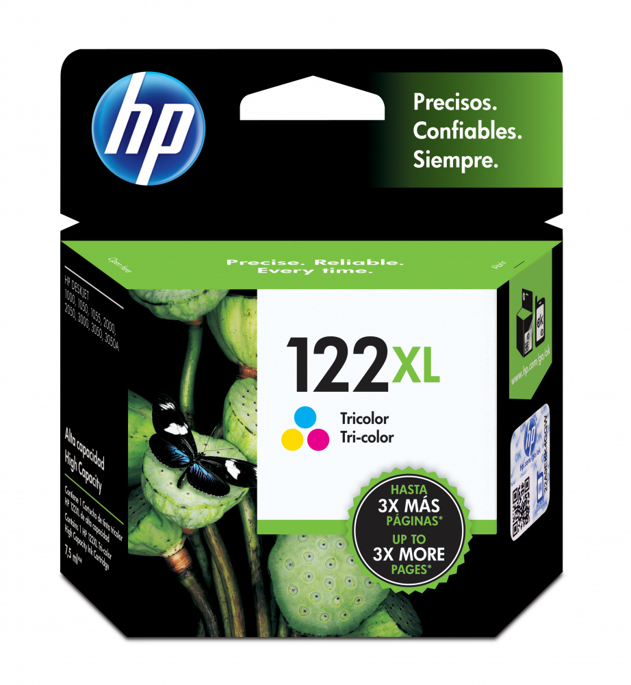 Cartucho HP 122XL Tricolor Original, 330 Páginas