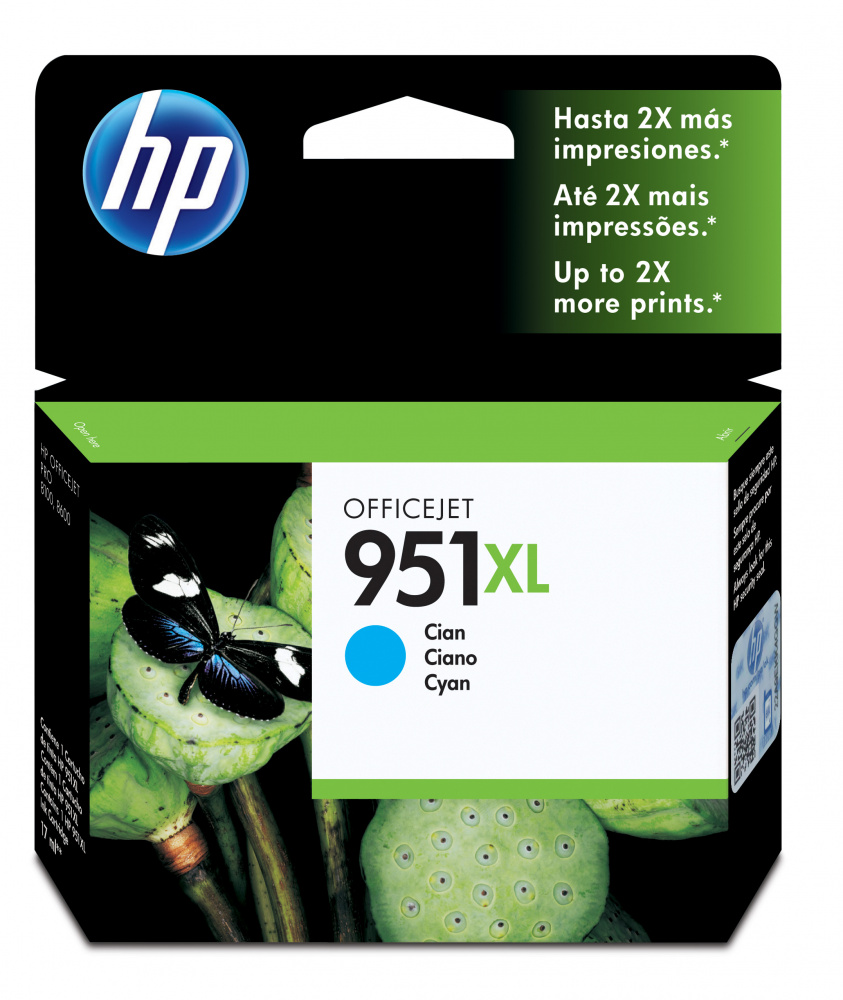 Cartucho HP 951XL Cian Original, 1500 Páginas