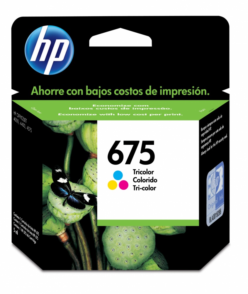 Cartucho HP 675 Tricolor Orig 250Pág p/ Officejet 4000, CN691AL |  Cyberpuerta.mx