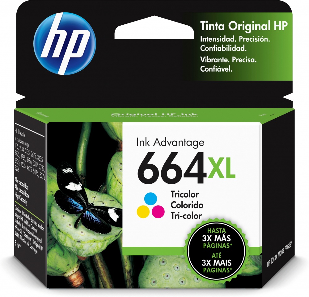 Cartucho HP 664XL Alto Rendimiento Tricolor Orig 330pág, F6V30AL |  Cyberpuerta.mx