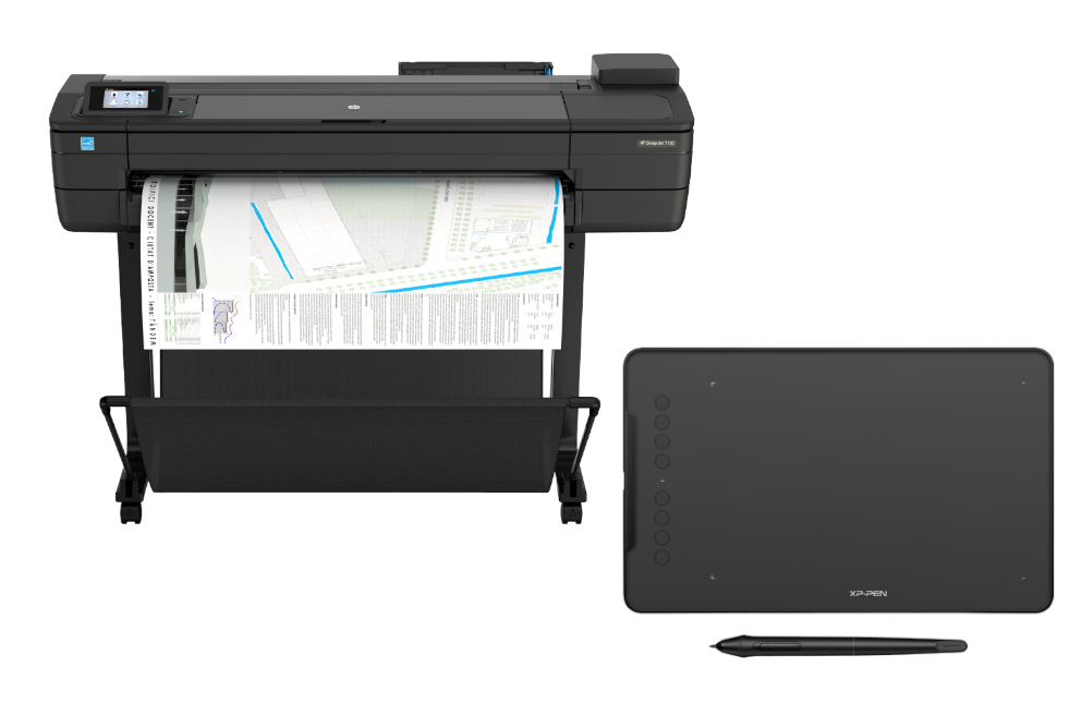 Plotter HP DesignJet T730 36", Color, Inyección, Print ― Incluye Tableta Gráfica XP-PEN Deco 01 V2
