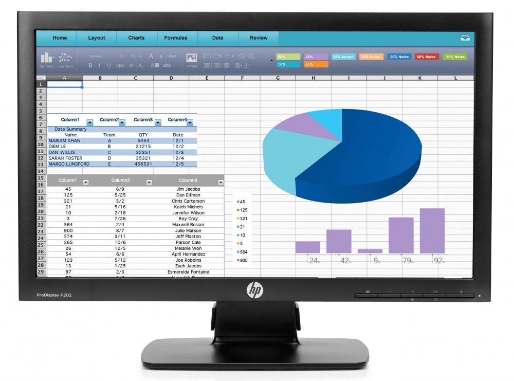 Monitor HP ProDisplay P202 LED 20'', Negro