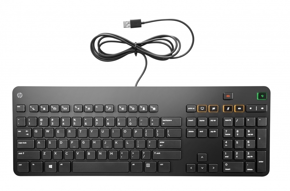 Teclado HP Conferencing Keyboard, Alámbrico, USB, Negro, (Inglés)