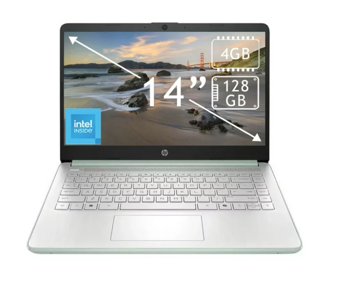 Laptop HP 14-dq6013dx, 14" 1366x768 HD, Intel N150, 4GB, 128GB SSD, Windows 11 Home  S, Inglés