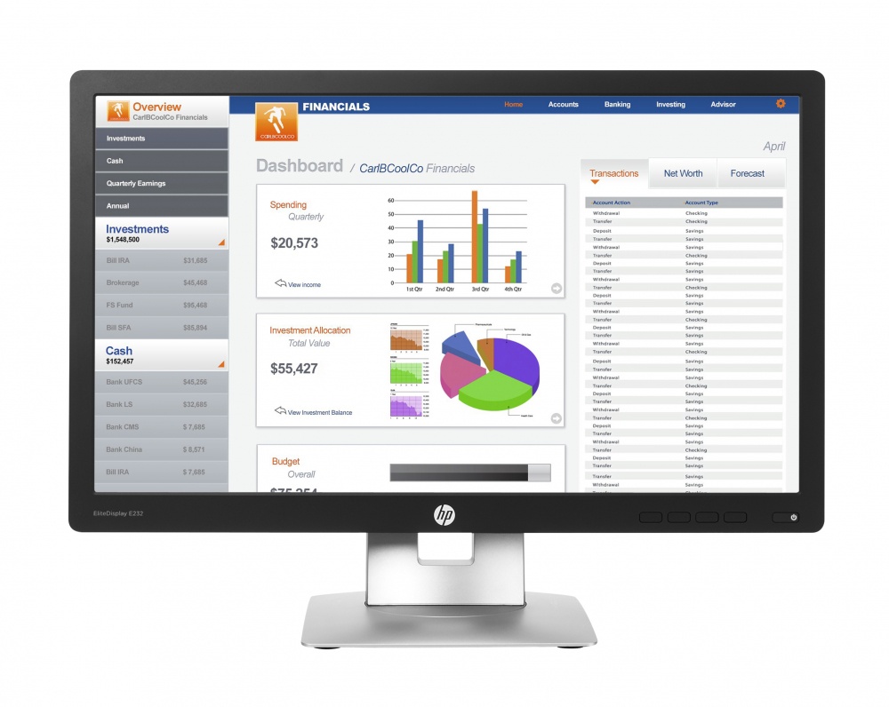 Monitor HP EliteDisplay E232 23'', Full HD, HDMI, Negro