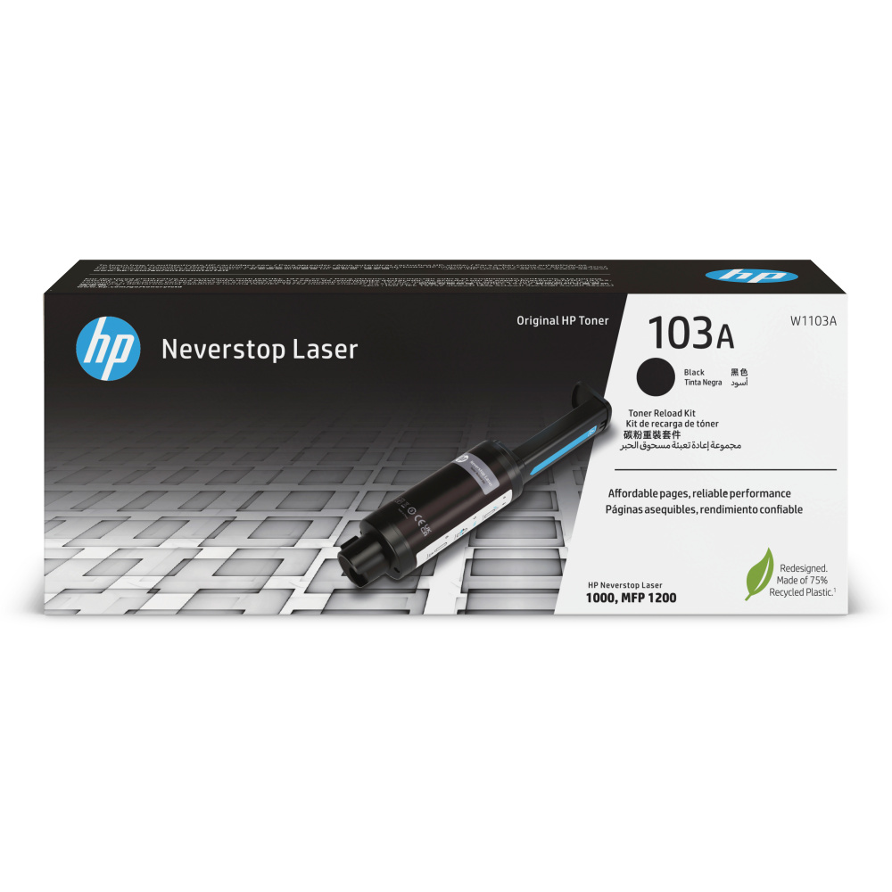 Kit de Recarga de Tóner HP Neverstop Laser 103A Negro Original, 2500 Páginas