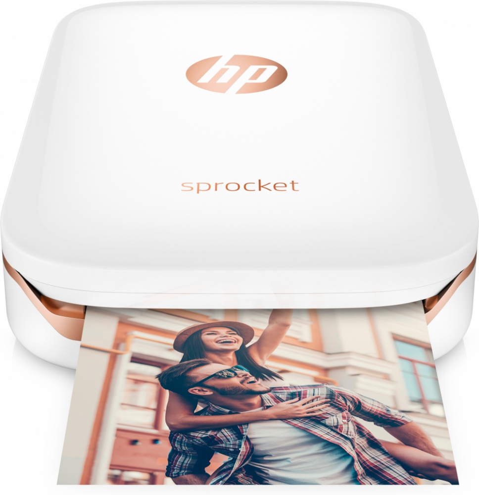 Impresora Fotográfica HP Sprocket, ZINK (Zero ink), 313 x 400 DPI, Blanco/Oro