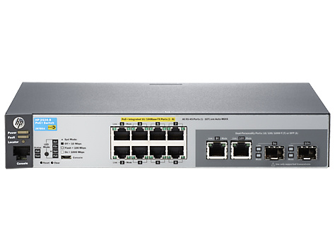 Switch Aruba Fast Ethernet 2530-8-PoE+, 8 Puertos 10/100 + 2 Puertos SFP, 5.6 Gbit/s, 16.000 Entradas - Administrable