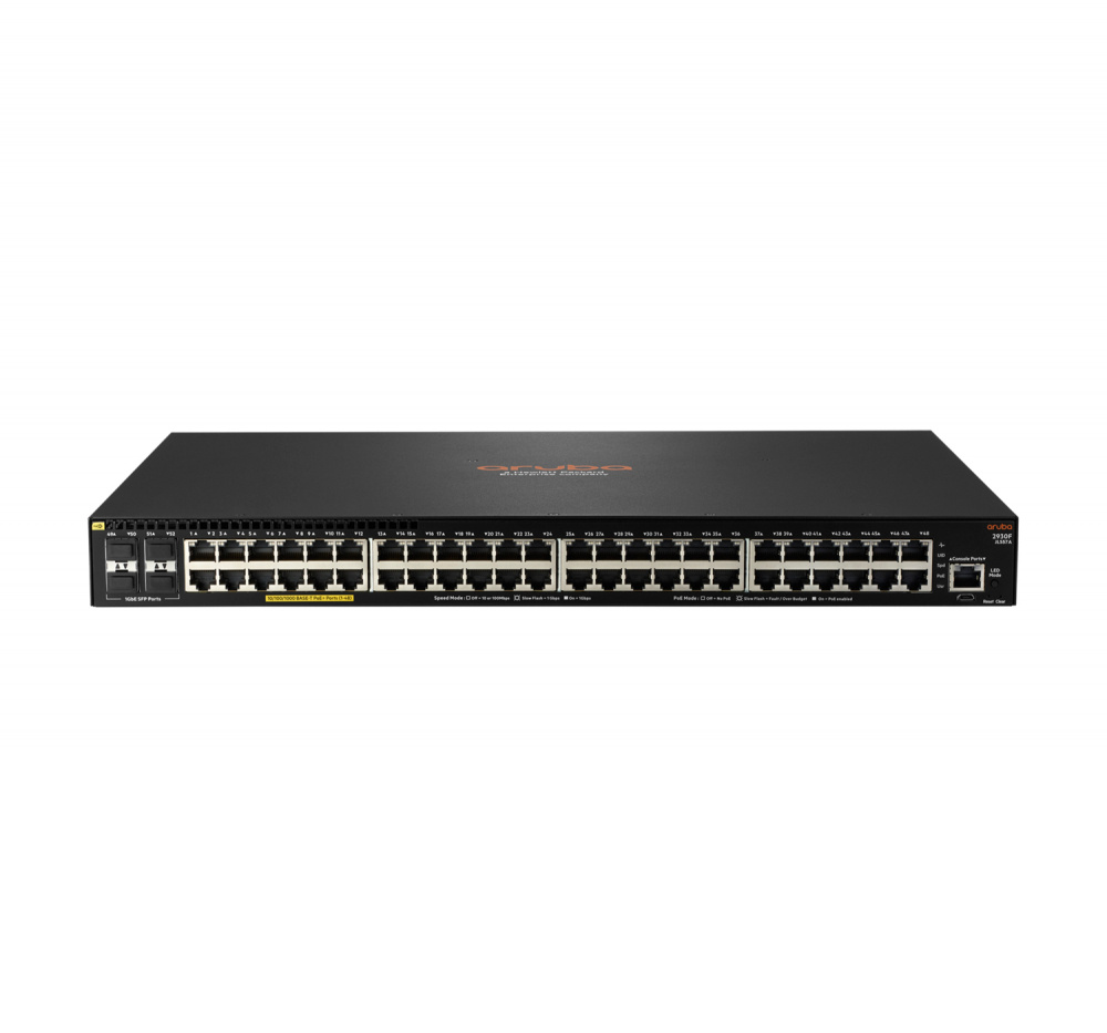 Switch Aruba Gigabit Ethernet 2930F, 48 Puertos PoE+ 10/100/1000Mbps + 4 Puertos SFP, 176 Gbit/s - Administrable