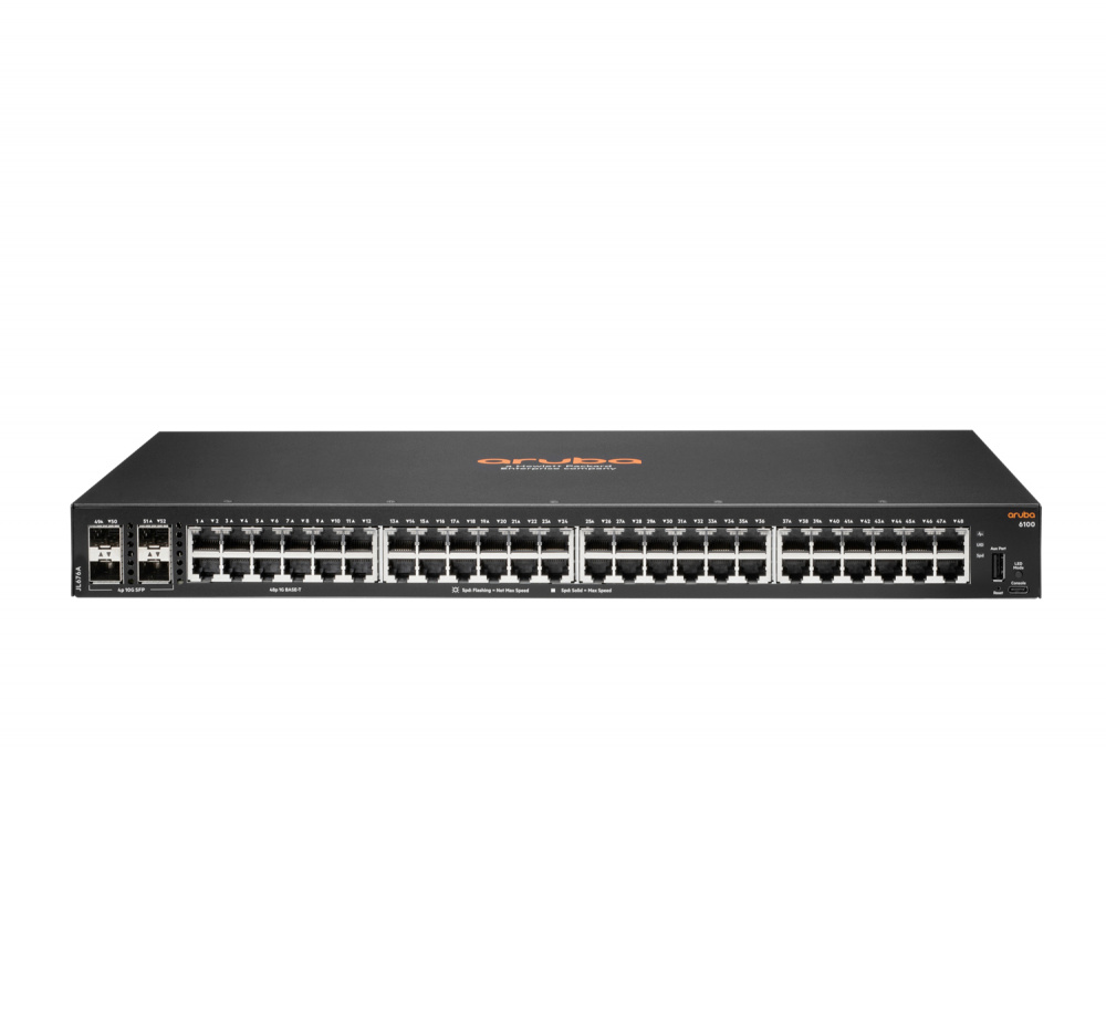 Switch Aruba Gigabit Ethernet 6100 48G, 48 Puertos 10/100/1000 + 4 Puertos SFP+, 176Gbit/s, 8192 Entradas - Administrable