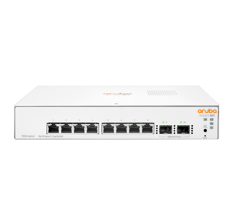 Switch HPE Networking Instant On Gigabit Ethernet 1930, 8 Puertos 10/100/1000Mbps + 2 Puertos SFP+, 20 Gbit/s, 8000 Entradas - Administrable