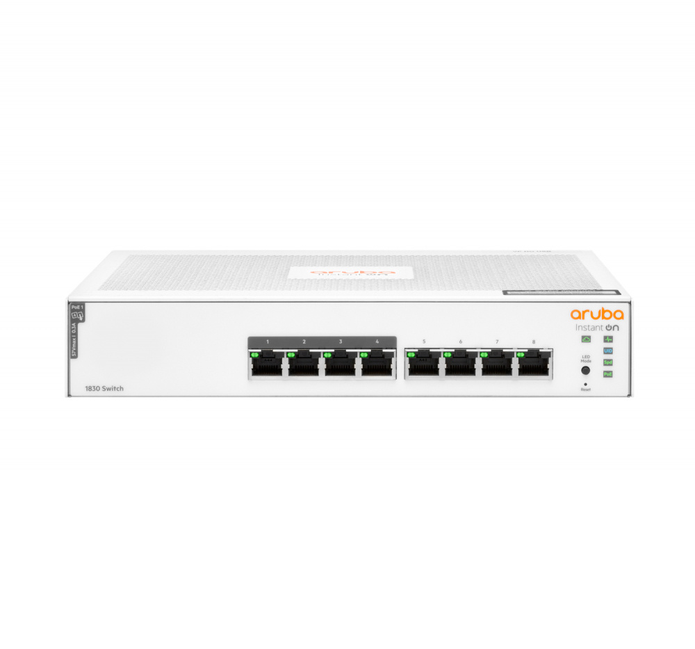 Switch HPE Networking Instant On HPE Networking Instant 1830 8G, 8 Puertos Gigabit Ethernet 10/100/1000 4 x PoE 65W, 16 Gbit/s, 8000 Entradas, Administrado