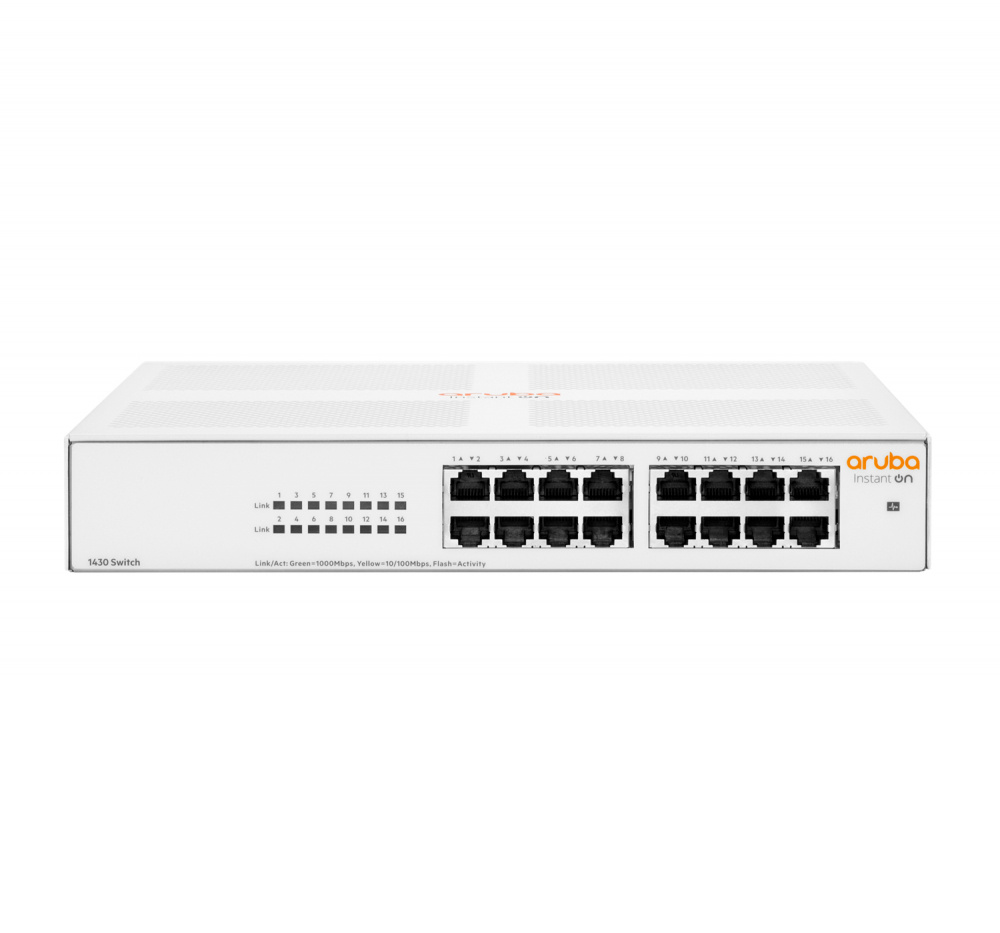 Switch HPE Networking Instant On Gigabit Ethernet 1430, 16 Puertos RJ-45 10/100/1000Mbps, 32 Gbit/s, 8192 Entradas - No Administrable