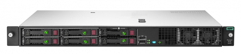 Servidor HPE ProLiant DL20 Gen10, Intel Xeon E-2224 3.40GHz, 16GB DDR4, max. 12TB, 2.5", SATA, Rack 1U, no Sistema Operativo Instalado ― Incluye Disco Duro HPE 2TB 2.5" SATA