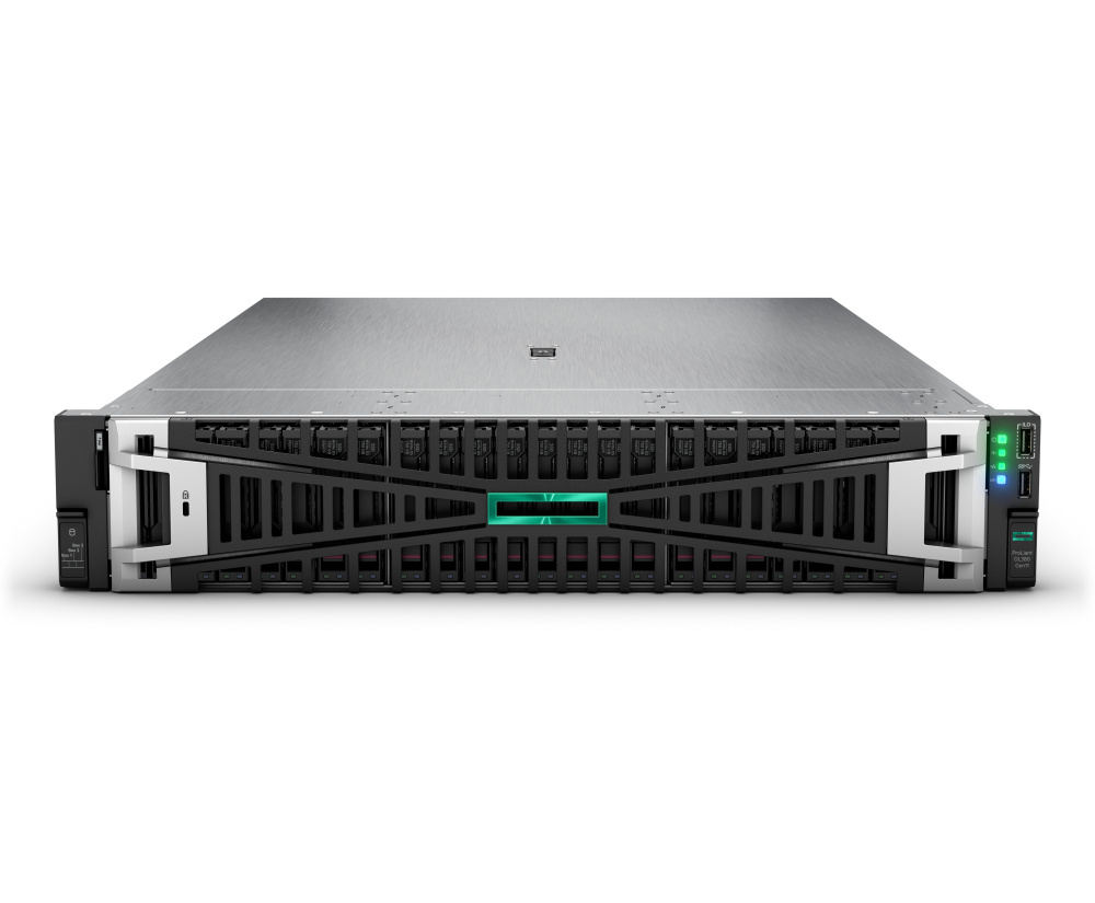Servidor HPE DL380, Intel Xeon Silver 4510, 64GB DDR5, 960GB, máx. 216TB, 2.5/3.5", NVMe/SAS/SATA, 2U - no Sistema Operativo Instalado