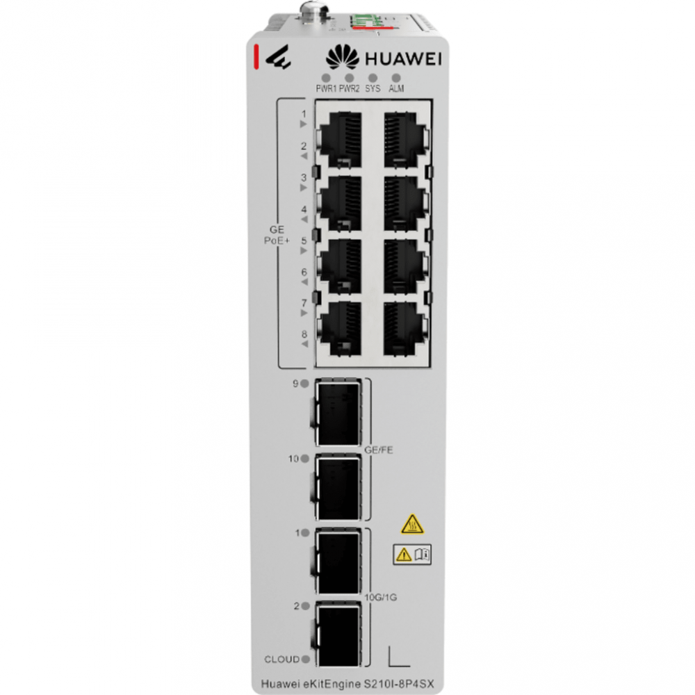 Switch Huawei S210I-8P4SX, 8 Puertos Gigabit Ethernet 10/100/1000 8 x PoE+ 240W, 2 Puertos SFP, 2 Puertos SFP+, 60 Gbit/s, 16000 Entradas, Administrado