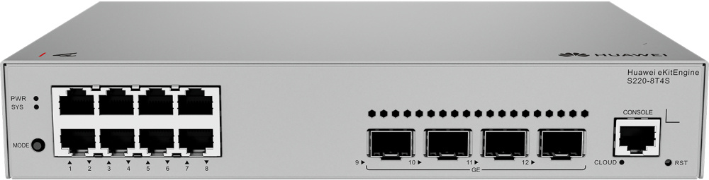 Switch Huawei S2208T4S, 8 Puertos Gigabit Ethernet 10/100/1000, 4 Puertos SFP, 24 Gbit/s, 16000 Entradas, Administrado