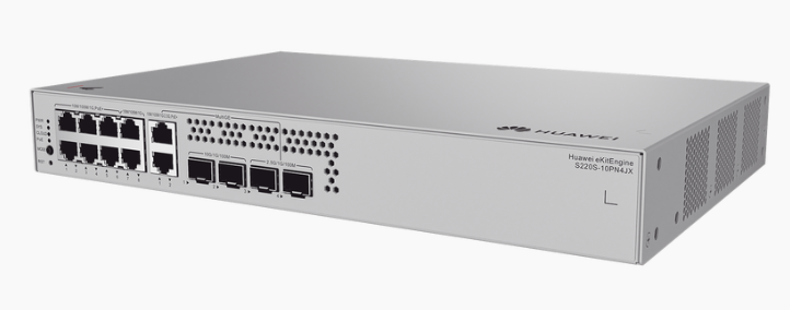 Switch Huawei S220S-10PN4JX, 8 Puertos Gigabit Ethernet 10/100/1000 8 x PoE+ 128W, 2 Puertos SFP, 2 Puertos SFP+, 76 Gbit/s, 160000 Entradas, Administrado