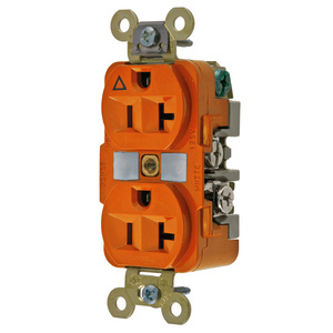 Hubbell Tomacorriente HUB-IG5362, 2 Enchufes, 125V, 20A, Naranja