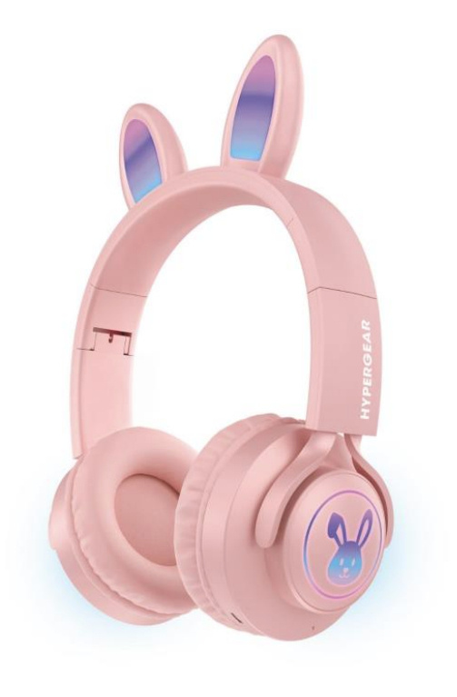 HyperGear Audífonos Gamer con Micrófono Bunny Track, Inalámbrico, Bluetooth, Micro-USB, Rosa