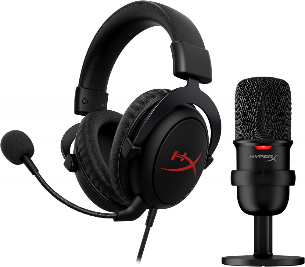 HyperX Kit de Audífonos Gamer Cloud Core, Alámbrico, 1 Metro, 3.5, Negro - incluye Micrófono SoloCast