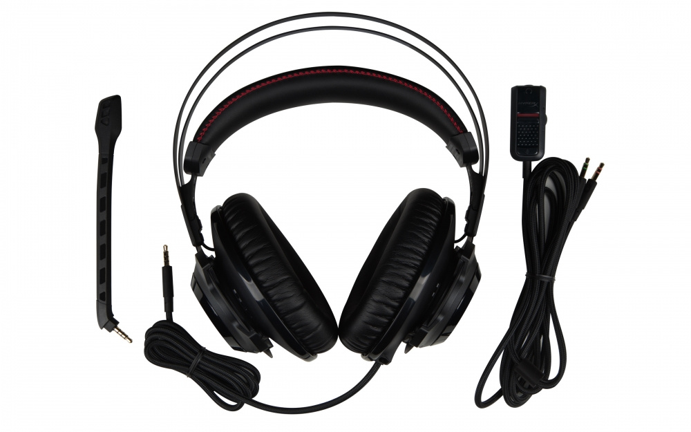 HyperX Audífonos Gamer Cloud Revolver Pro Gaming para Xbox One y PS4, Alámbrico, 1 Metro + 2 Metros de Extensión, 3.5mm, Negro/Rojo