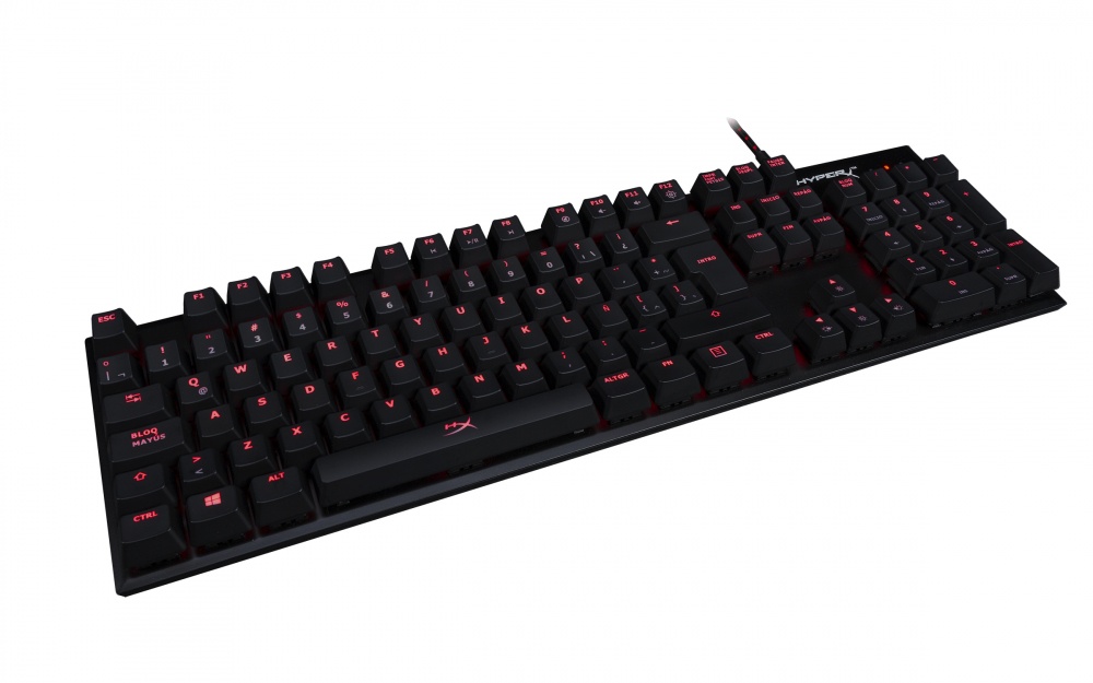 Teclado Gamer HyperX Alloy FPS LED Rojo, Teclado Mecánico, Cherry MX Blue, Alámbrico, Negro (Español)