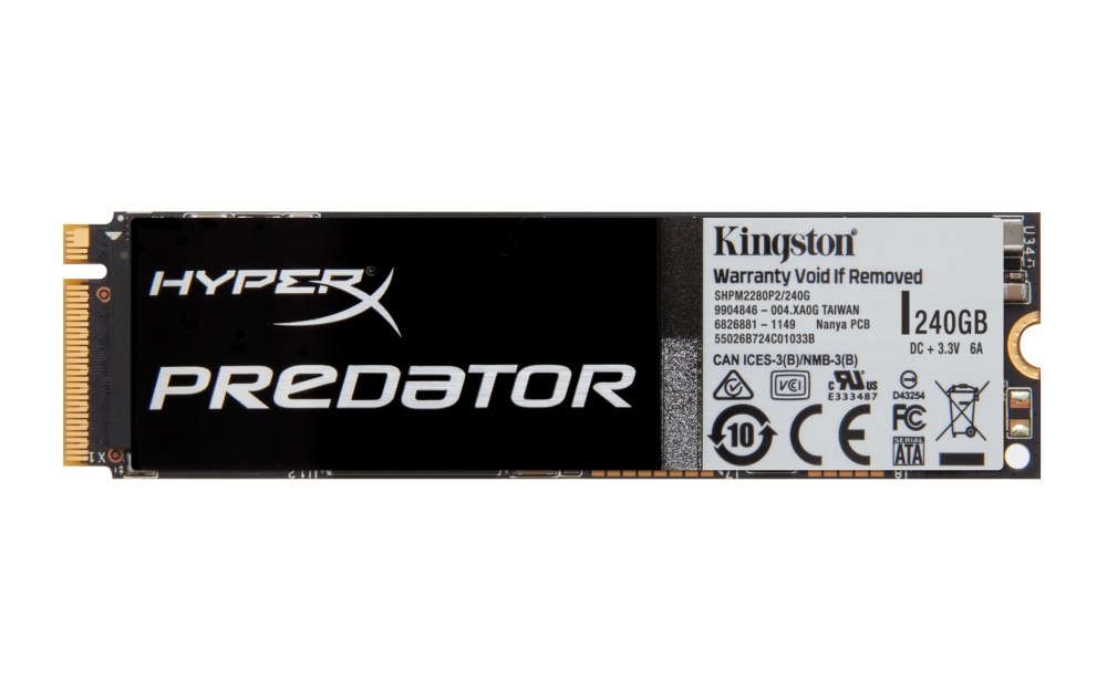SSD HyperX Predator PCIe 2.0 x4, 240GB, M.2 2280, con Adaptador HHHL