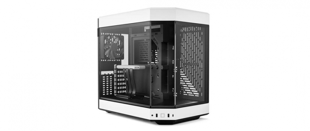 Gabinete HYTE Y60 con Ventana, Midi-Tower, ATX/EATX/ITX/micro-ATX, USB 3.0, sin Fuente, 3 Ventiladores Instalados, Negro/Blanco