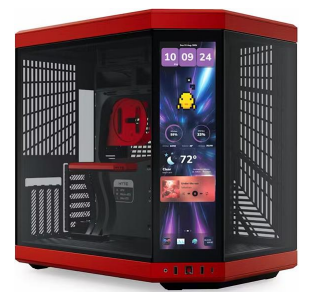 Gabinete Hyte Y70, Midi-Tower, ATX/EATX/Micro-ATX/Mini-ITX, USB 3.0, sin Fuente, sin Ventiladores Instalados, Negro/Rojo